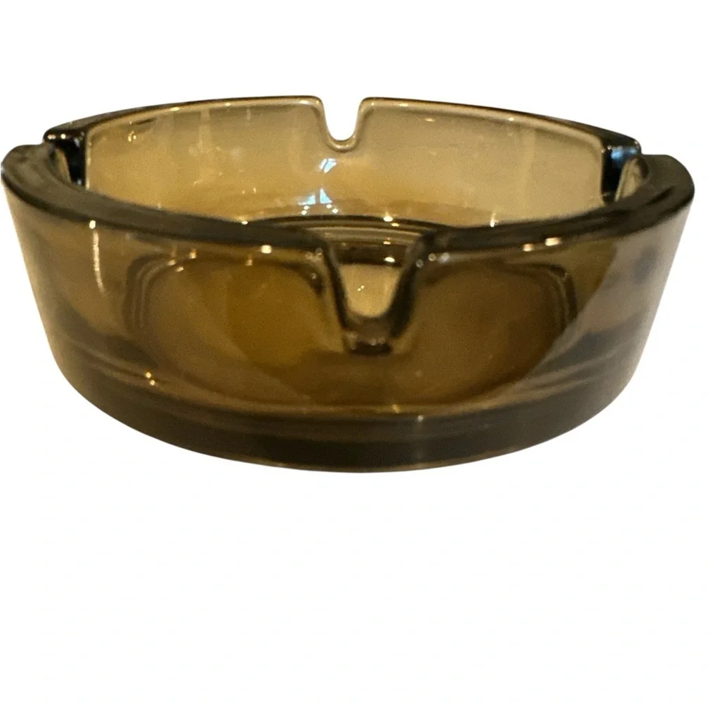 Vintage Ashtray Smoked Glass 4